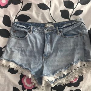 free people lace lined shorts